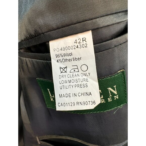 Lauren Ralph Lauren Mens Wool Blazer 42R Grey Pockets & Buttons - Picture 4 of 11